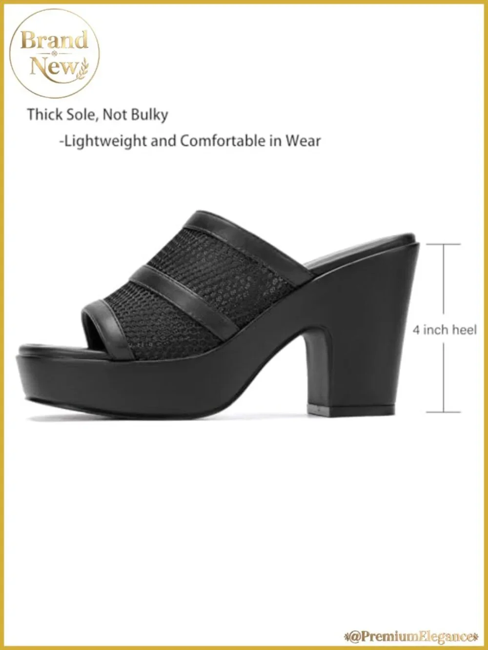 Open Toe Mesh Platform Wedge Mule Sandals Slip On Women